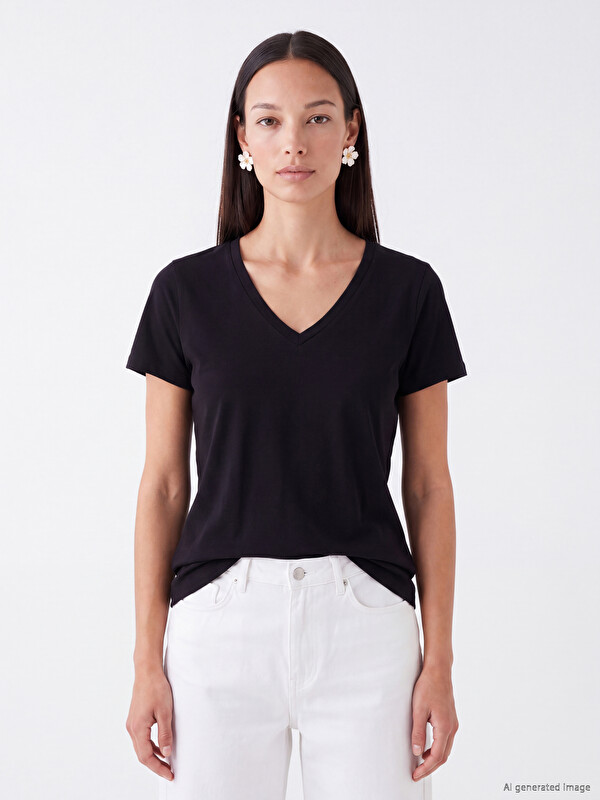 LCW EVERYDAY V Neck Women's T-Shirt