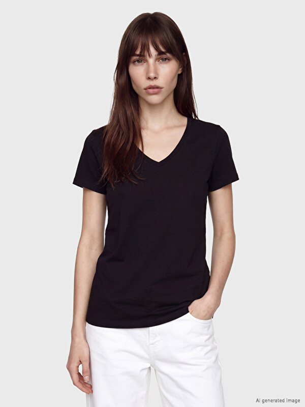 LCW EVERYDAY V Neck Women's T-Shirt