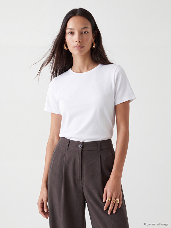 LCW EVERYDAY T-shirt me jakë të rrumbullakët për gra