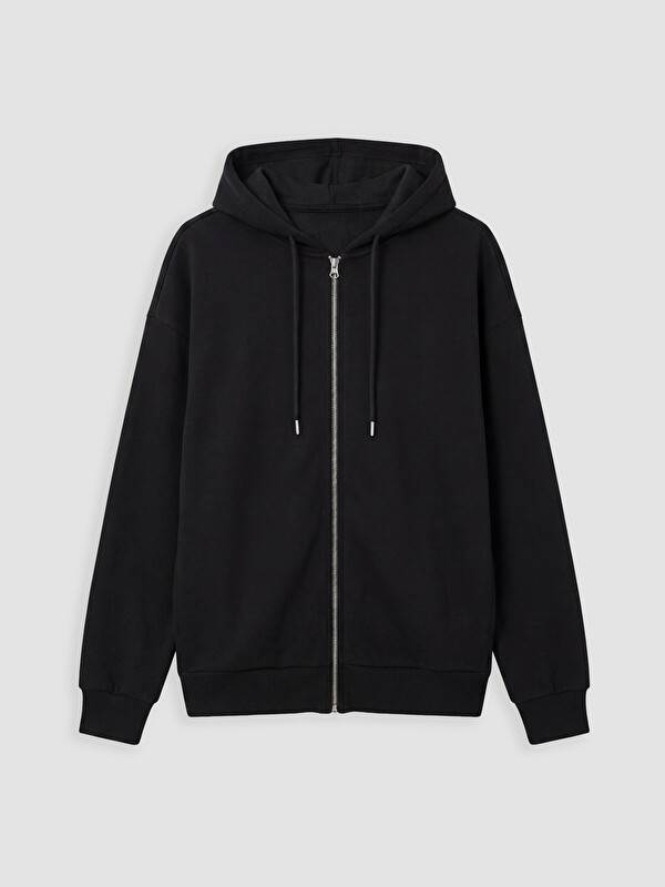LCW EVERYDAY Kapüşonlu Oversize Kadın Fermuarlı Sweatshirt