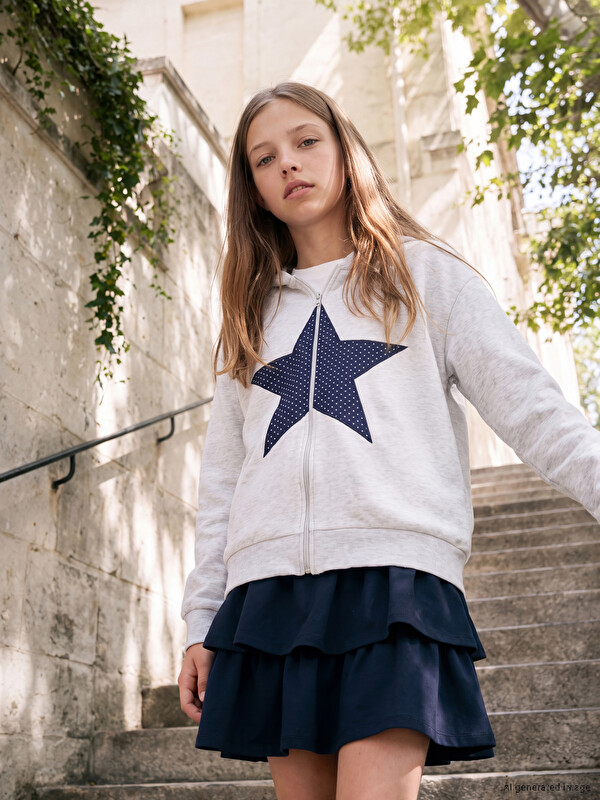 LCW Kids Kız Çocuk Fermuarlı Sweatshirt