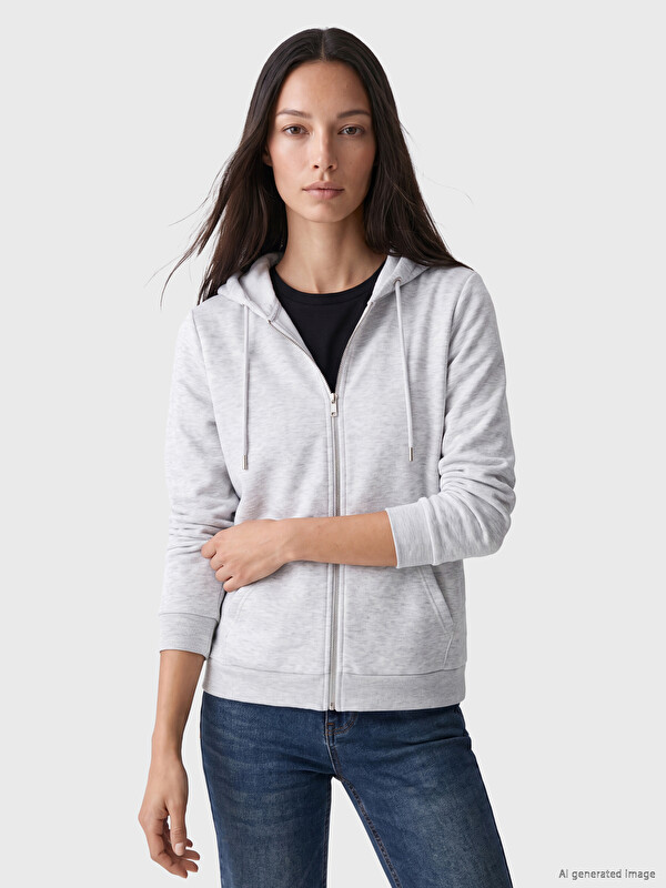 LCW EVERYDAY Kalın Oversize Kadın Fermuarlı Sweatshirt