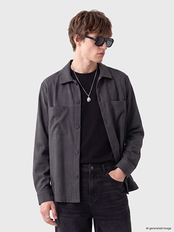 XSIDE Loose Fit Armürlü Erkek Gömlek