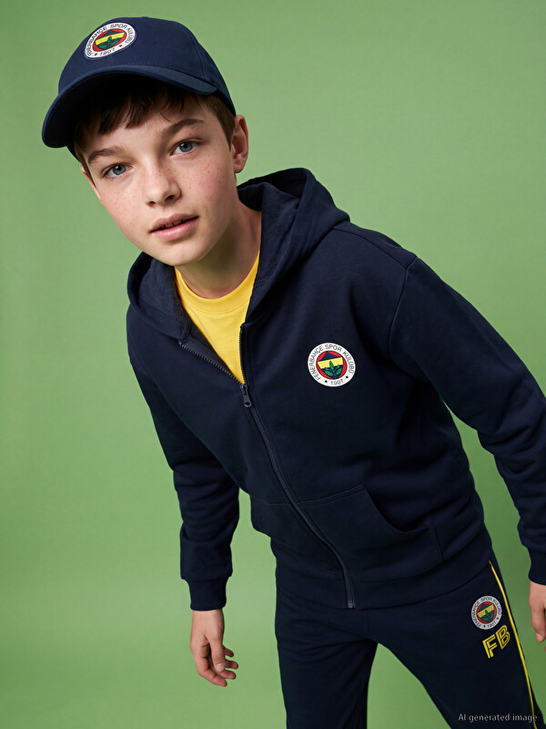 LCW Kids Fenerbahçe Lisanslı Erkek Çocuk Fermuarlı Sweatshirt