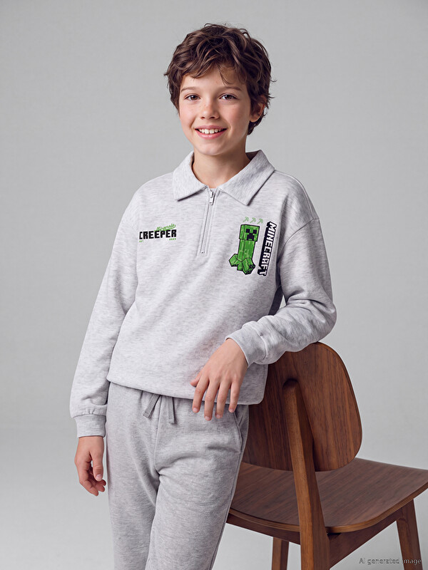 LCW Kids Minecraft printana dukserica za dječake
