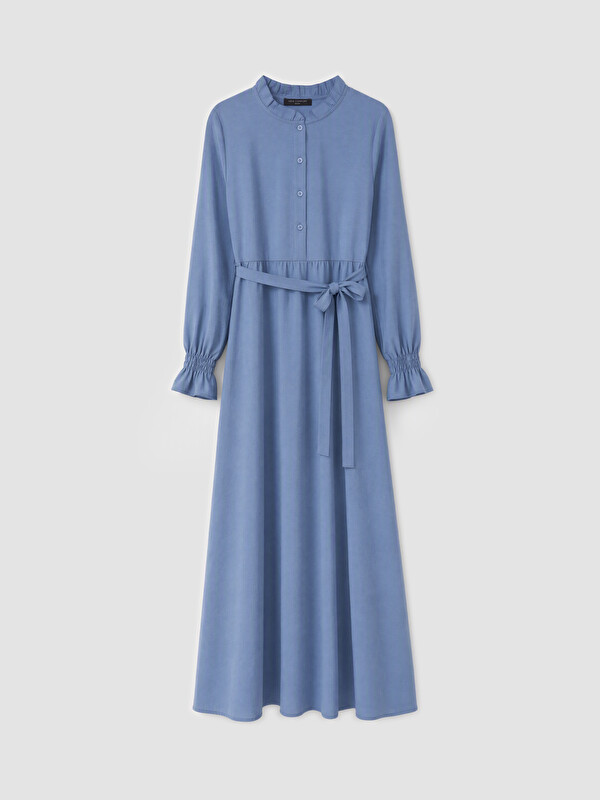 LCW Comfort Sashed Waist Fitted Dress