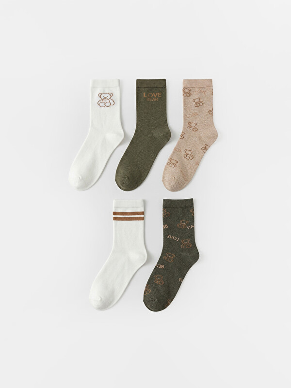 LC WAIKIKI Patterned Women's Ankle Socks 5-pack