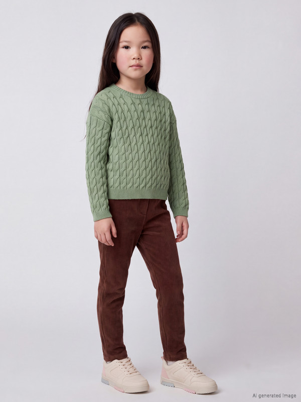 LCW Kids Elastic Waist Girls' Velvet Leggings