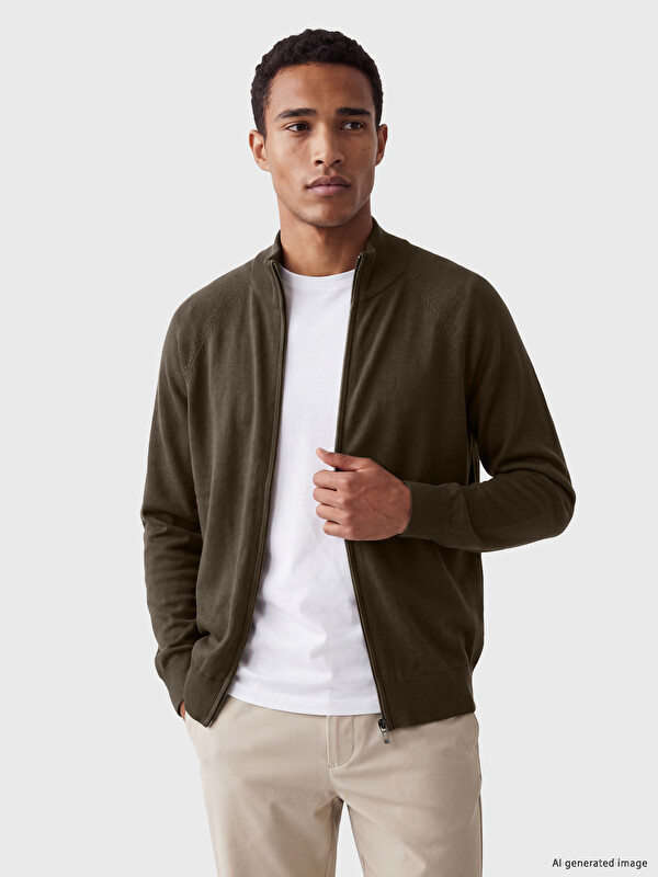 LCW Vision Regular Fit Dik Yaka Erkek Triko Hırka