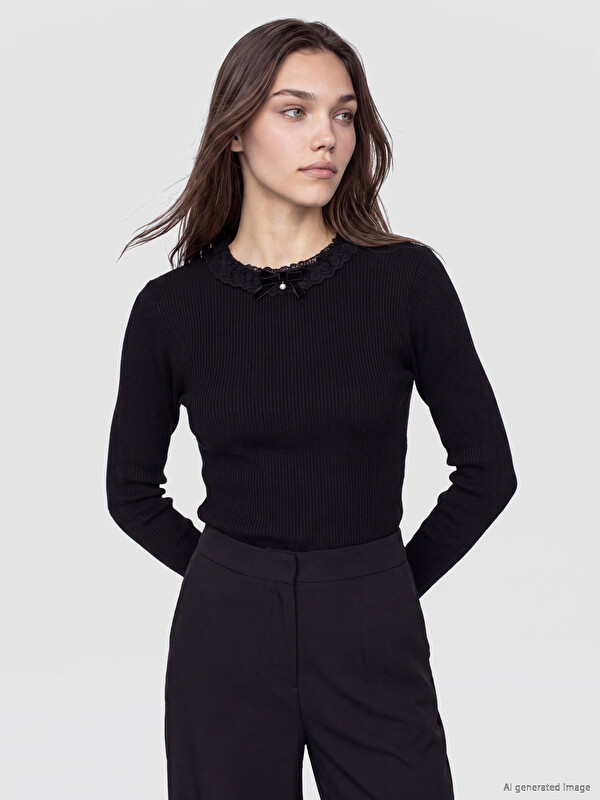LCW Modest Женщины Черный Свитер