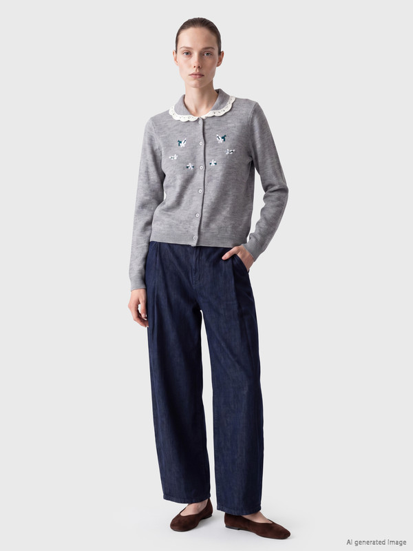 LCW Comfort piter pen жағалы гүлді әйелдер трикотаж кардиган