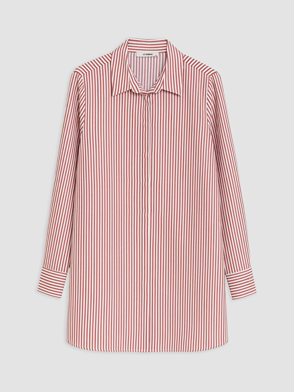 LC WAIKIKI Çizgili Poplin Kadın Gömlek Tunik
