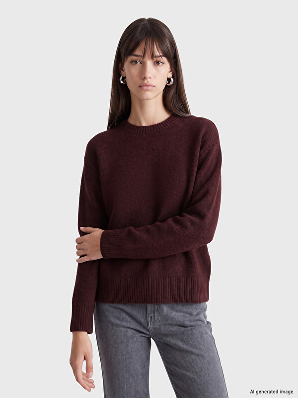 XSIDE Bisiklet Yaka Oversize Kadın Triko Kazak