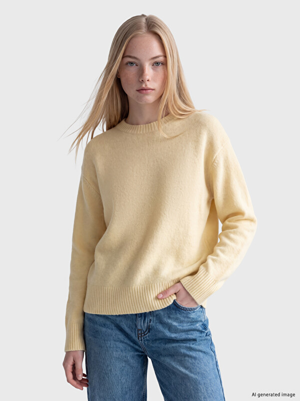 XSIDE Bisiklet Yaka Oversize Kadın Triko Kazak