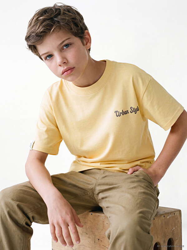 LCW Kids Момче Жълто Тениска