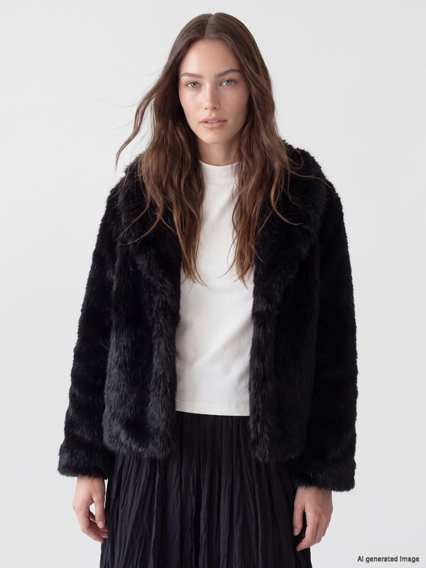 LCW Modest Jacket Collar Women's Fur