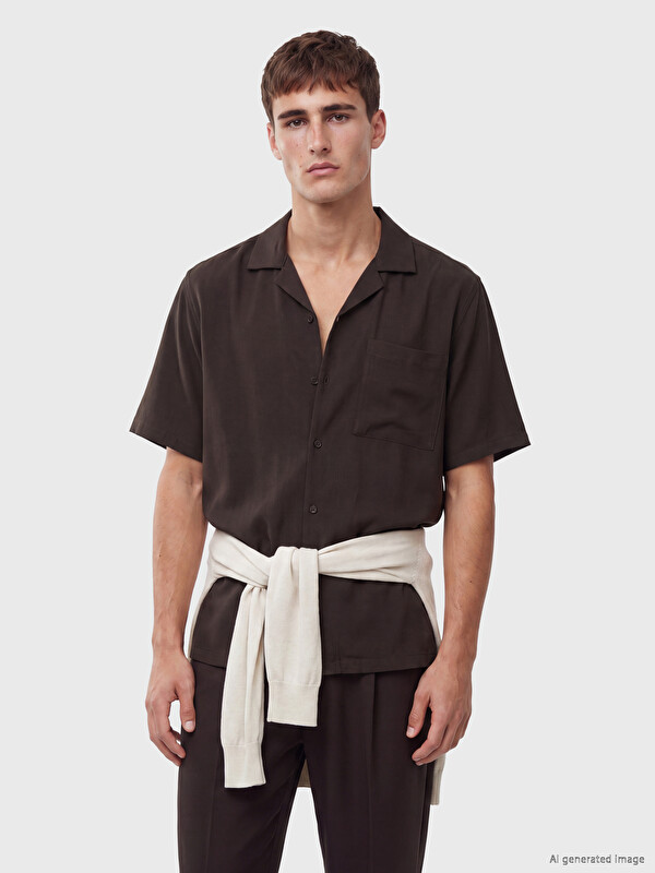 LCW Vision Regular Fit Resort Collar Short Sleeve Men's Shirt