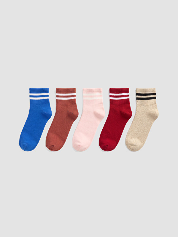 LCW ECO Striped Women's Ankle Socks 5 Pack