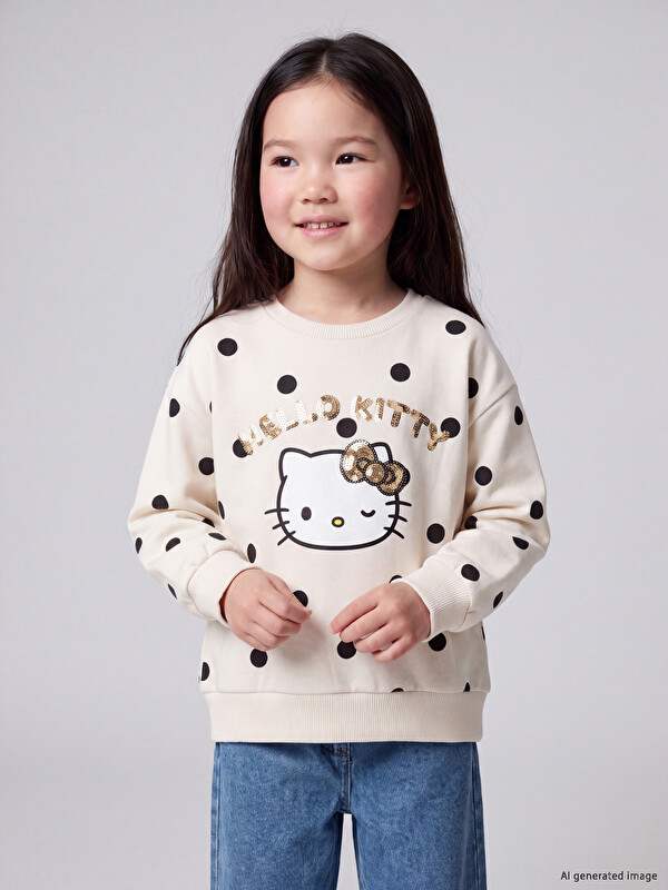 LCW Kids Hello Kitty Kız Çocuk Sweatshirt