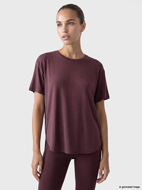 KOOR SPORT Modal Karışımlı Oversize Kadın Spor Tişört