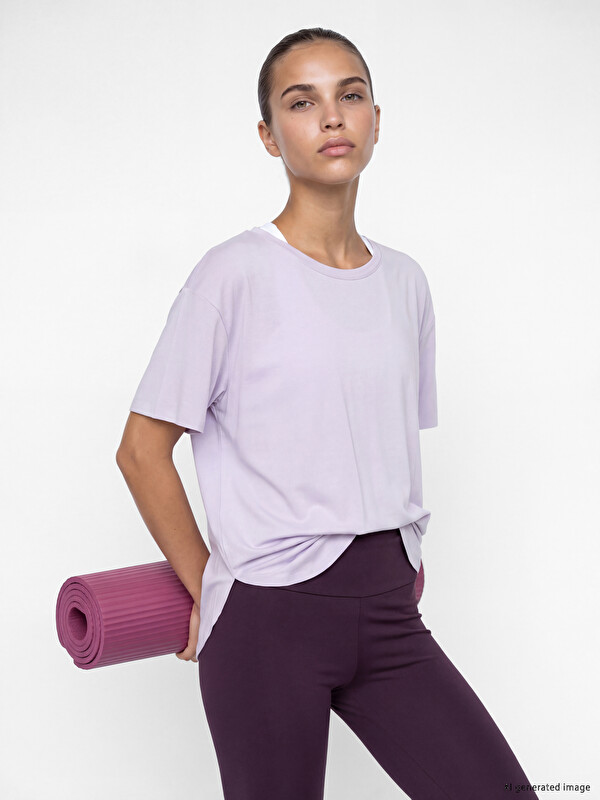 KOOR SPORT Modal Karışımlı Oversize Kadın Spor Tişört