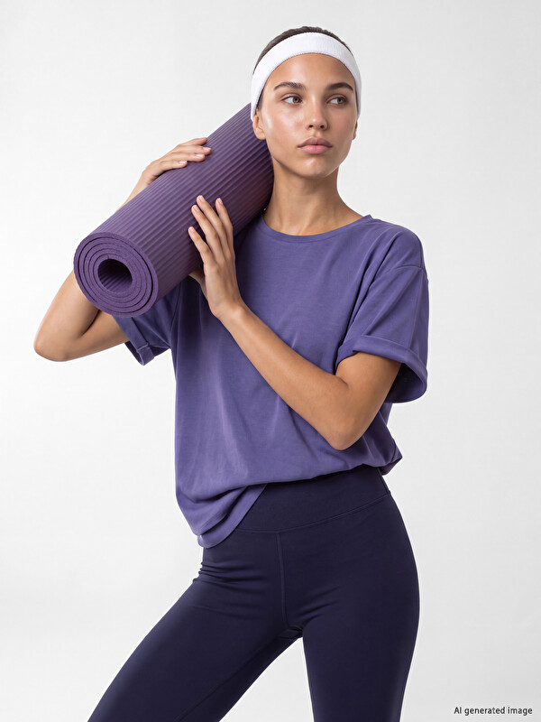 KOOR SPORT Modal Karışımlı Oversize Kadın Spor Tişört