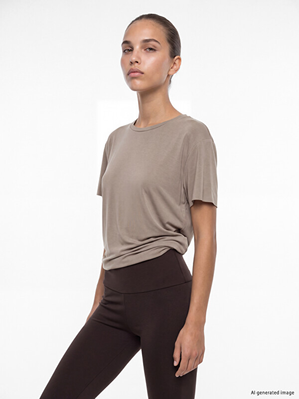 KOOR SPORT Modal Karışımlı Oversize Kadın Spor Tişört