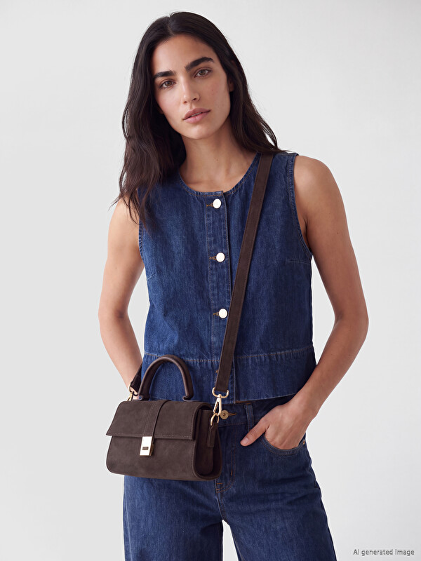 LCW ACCESSORIES Süet Kadın Omuz Çantası