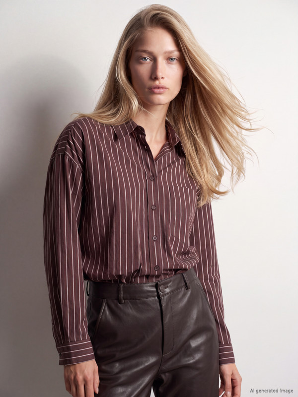 LCW Vision Striped Oversize Women's Shirt