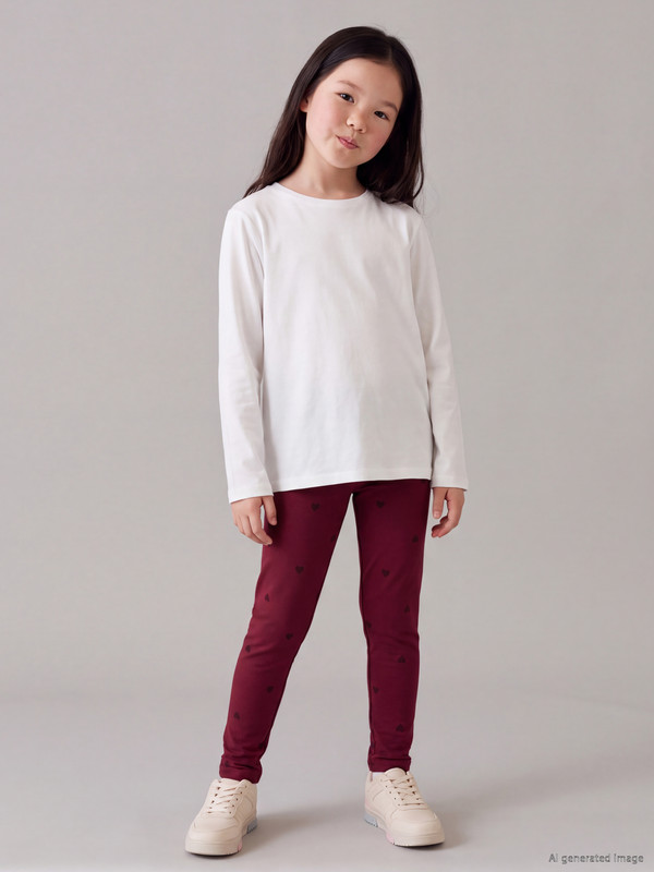 LCW Kids Kalp Baskılı Kız Çocuk Tayt