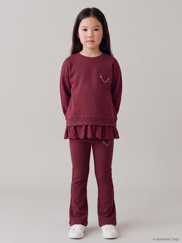 LCW Kids Embroidered Girls' Flare Leggings