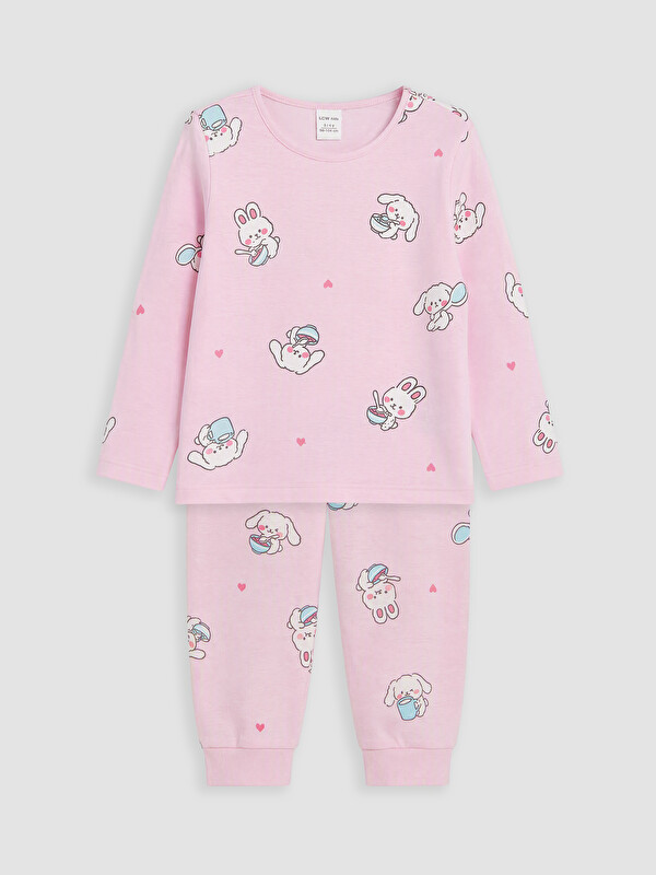 LCW Kids Printed Girls' Pyjamas Set