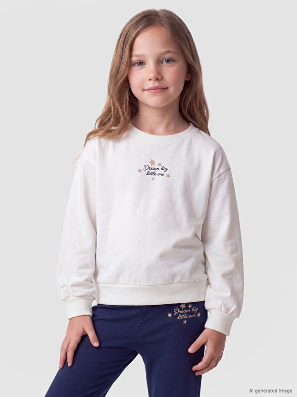 LCW Kids Свитшот для девочек с принтом Soft Touch