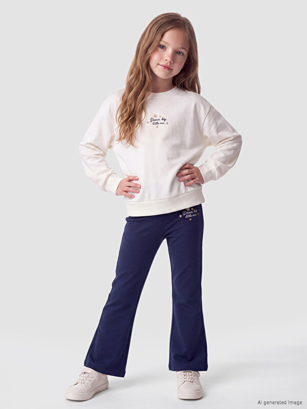 LCW Kids Leggins me prekje të butë me këmbë të zgjeruar për vajza