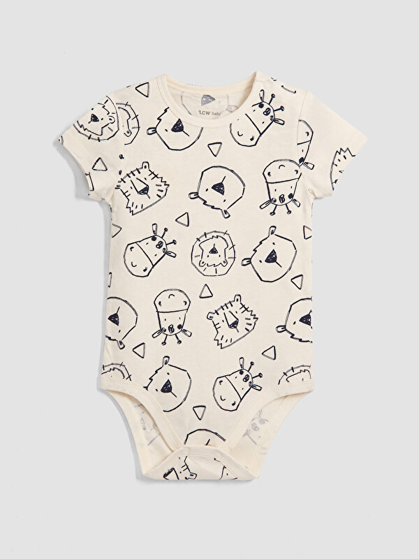 LCW baby Bisiklet Yaka Erkek Bebek Çıtçıtlı Body