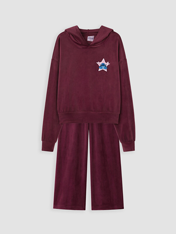 LCW Kids سێتی مەخمەڵی کچان بە ئەستێرەکاری Stitch