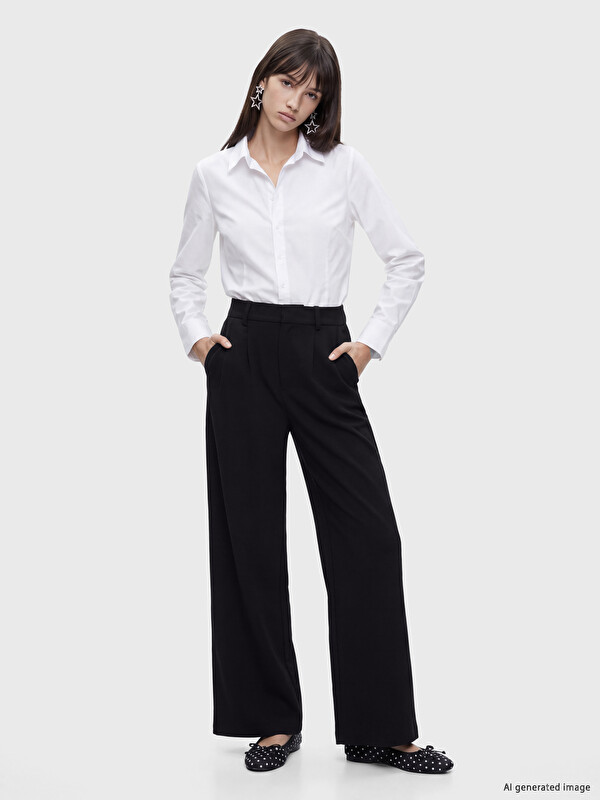 XSIDE Loose Fit Soft Touch Women's Pleated Trousers