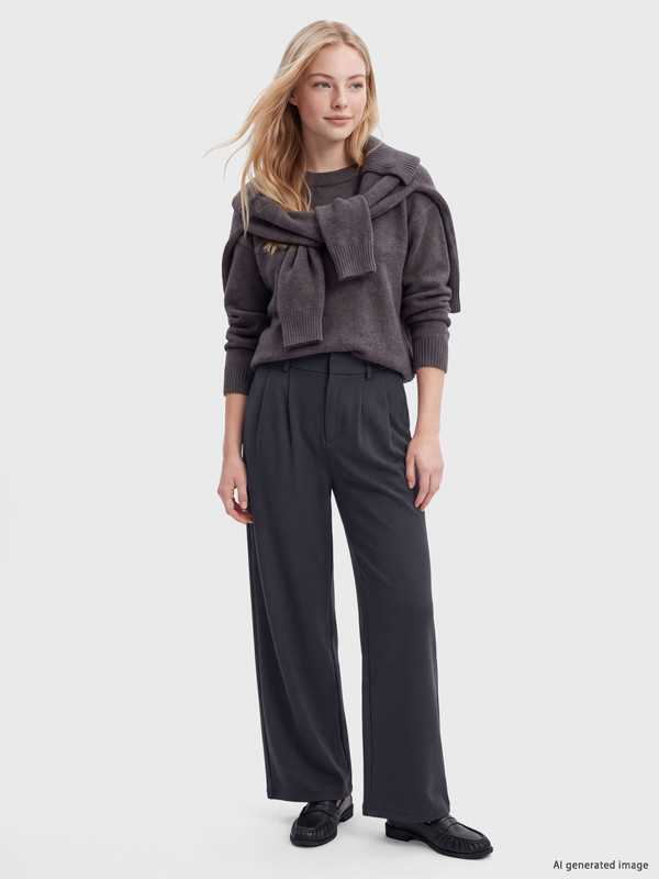 XSIDE Loose Fit Soft Touch Women's Pleated Trousers