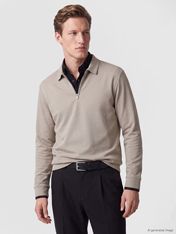 SOUTHBLUE Polo Collar Men's Sweatshirt
