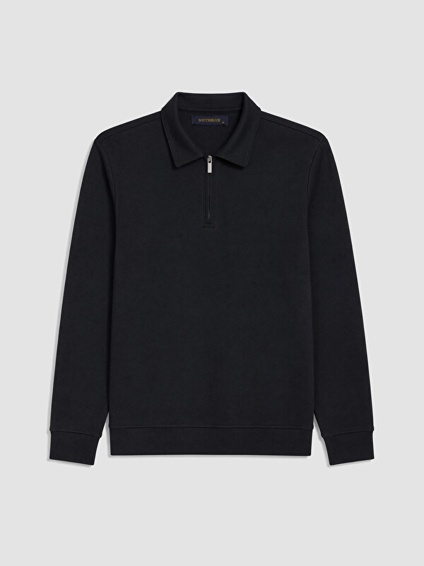 SOUTHBLUE Fermuarlı Polo Yaka Erkek Sweatshirt