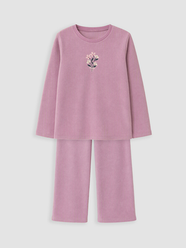 LC WAIKIKI Bisiklet Yaka Kız Çocuk Polar Pijama Takım