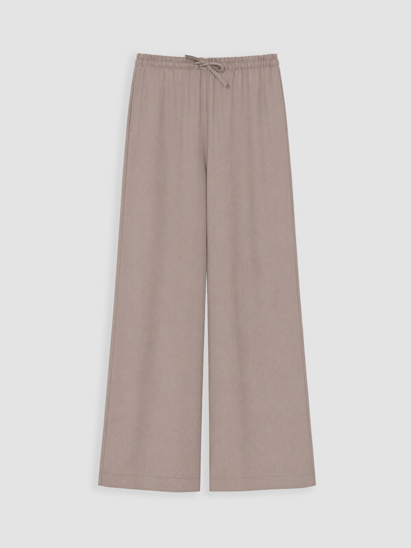 LCW Modest Beli Lastikli Geniş Paça Kadın Pantolon