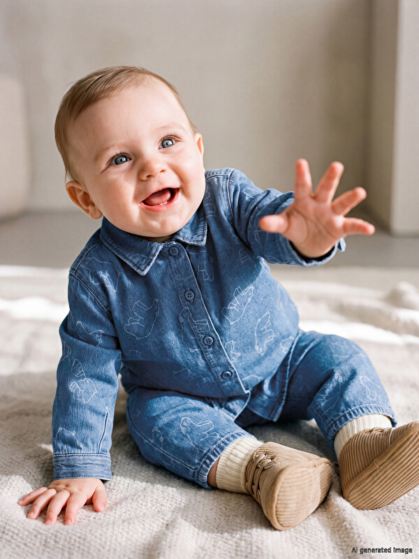 LCW baby Regular Fit Patterned Baby Boys' Jeans