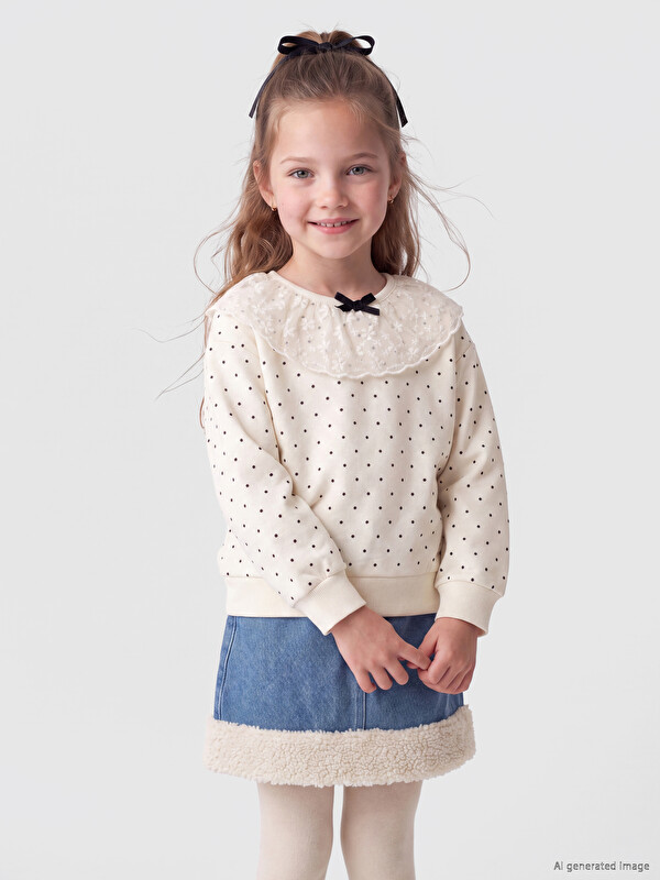 LCW Kids Bebe Yaka Kız Çocuk Sweatshirt