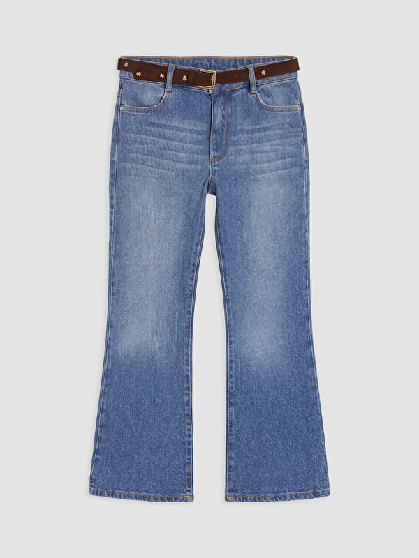 LCW Kids Regular Fit İspanyol Paça Kız Çocuk Jean Pantolon