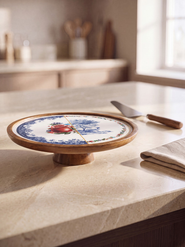 LCW HOME قاپی کێکی دارینی خشتەی گەرد و نەخشەدار