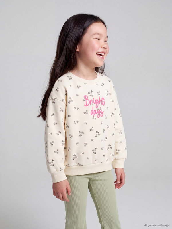 LCW Kids Printed Girls' Thick Sweatshirt