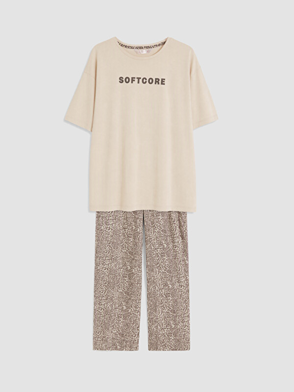 LCW DREAM Woman Ecru Pyjama Set