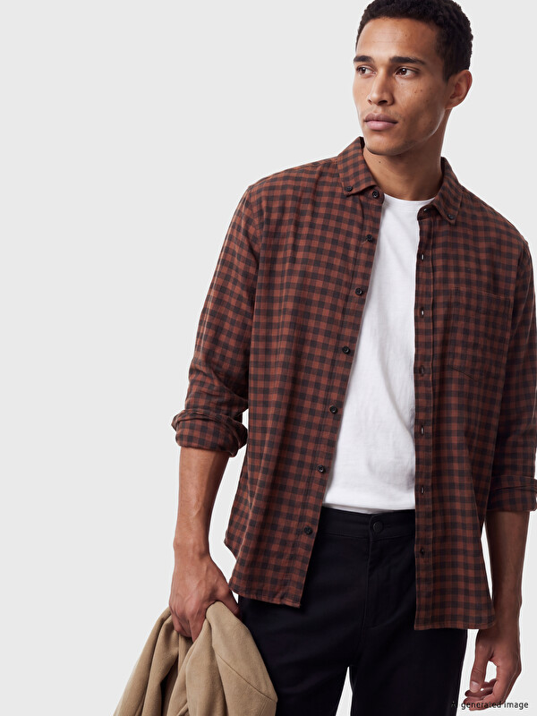 LCW Vision Man Brown Shirt