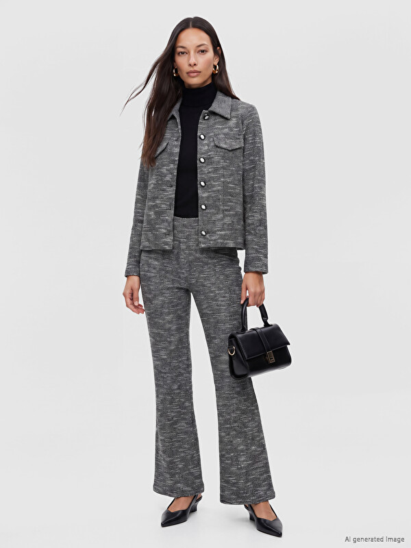 LCW EVERYDAY High Waisted Flare Women's Trousers